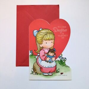 Vtg 1973 Daughter Valentine's Day Greeting Card Joan Walsh Anglund Art Hallmark